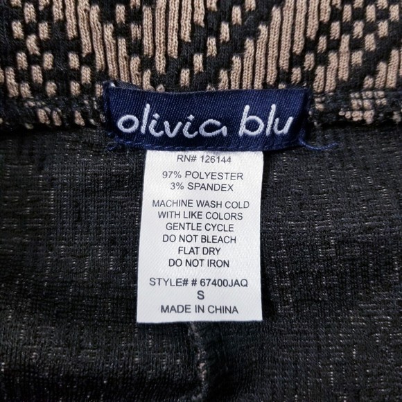 Olivia Blu Geometric Stretch Skirt Women Size Small Textured - Picture 2 of 12